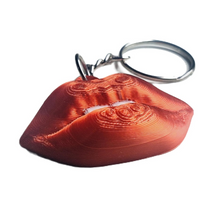 Fleximech Sexy Red Lips Silver Tone Keychain Romantic Valentines Backpack Charm