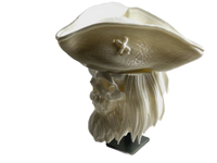 FlexiMech Pirate Bearded Skull 4.75"Tall Statue Collection #4 With Stand Pearl White