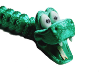 Flexi-Mech Green Cartoon RattleSnake Fully Articulated Open Mouth Mechanical 3d Printed Fidget Toy