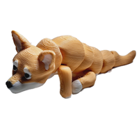 Flexibabies Cute Mini Puppy Fully Articulated 3d Printed 3.5" Baby Dog Fidget Toy