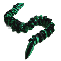 FlexiMech Green Ball Python Fully Articulated 11" Long 3d Printed Snake Fidget Toy