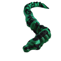 FlexiMech Green Ball Python Fully Articulated 11" Long 3d Printed Snake Fidget Toy