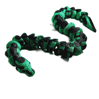 FlexiMech Green Ball Python Fully Articulated 11" Long 3d Printed Snake Fidget Toy
