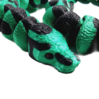 FlexiMech Green Ball Python Fully Articulated 11" Long 3d Printed Snake Fidget Toy