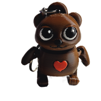 Fleximech Mini Teddy Bear Valentines Heart Keychain Articulated 3d Printed 3.5" Fidget Toy