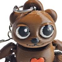 Fleximech Mini Teddy Bear Valentines Heart Keychain Articulated 3d Printed 3.5" Fidget Toy