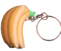 FlexiMech Bananas Mini 3D Yellow Delicious Fruit Keychain 2" Tall Figure