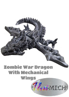 Flexi-Mech Zombie War Dragon Articulated 3d Printed Shiny Silver Mechanical Fidget Toys