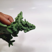 Flexi-Mech Zombie War Dragon Articulated 3d Printed Zombie Green Mechanical Fidget Toys