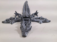 Flexi-Mech Zombie War Dragon Articulated 3d Printed Shiny Silver Mechanical Fidget Toys