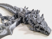 Flexi-Mech Zombie War Dragon Articulated 3d Printed Shiny Silver Mechanical Fidget Toys