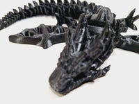 Flexi-Mech Zombie War Dragon Articulated 3d Printed Onyx Black Mechanical Fidget Toys
