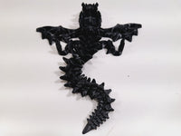 Flexi-Mech Zombie War Dragon Articulated 3d Printed Onyx Black Mechanical Fidget Toys