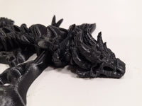 Flexi-Mech Zombie War Dragon Articulated 3d Printed Onyx Black Mechanical Fidget Toys