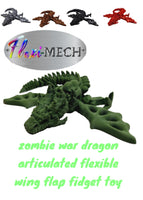 FlexiMech Zombie War Dragon Articulated 3d Printed  Mechanical Fidget Toy Choose Color

