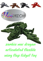FlexiMech Zombie War Dragon Articulated 3d Printed Mechanical Fidget Toy Choose Color