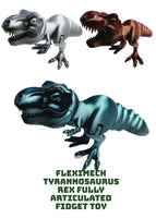 FlexiMech Jurrasic T-Rex Tyranosaurus Rex Articulated Mechanical 3d Printed Toy Dinosaur
