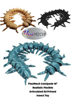 Flexi-Mech Creepy Centipede Articulated 3d Printed Life-Size Insedr Toy