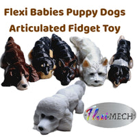 Flexibabies Cute Mini Puppy Fully Articulated 3d Printed 3.5" Baby Dog Fidget Toy