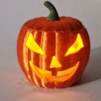 FlexiMech Jackolantern Pumpkin Tealight Lamp 3.5"Tall Sculpture Bone White Tealight Cover Candle Holder