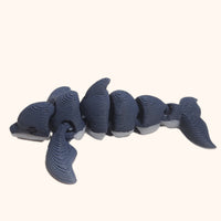 Flexibabies Cute Micro Baby Dolphin Articulated 3d Printed 1.5" Fidget Toy