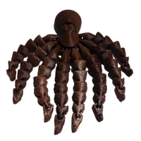 Flexi-Mech Common Octopus 6.5" Long Multicolor Articulated 3d Printed Fidget Toy Choose Color