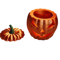 FlexiMech Jackolantern Pumpkin Tealight Lamp 3.5"Tall Sculpture Bone White Tealight Cover Candle Holder