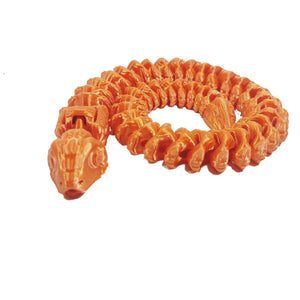 Fleximech articulated rattlesnake fidget toy orange