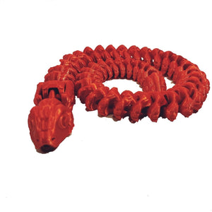 Fleximech articulated rattlesnake fidget toy red