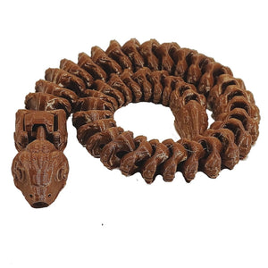 Fleximech articulated rattlesnake fidget toy brown