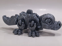 Flexi-Mech Hungry Walking Crocodile Mechanical Articulated Shiny Silver 3D Printed Fidget Toy