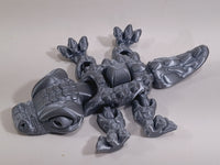 Flexi-Mech Hungry Walking Crocodile Mechanical Articulated Shiny Silver 3D Printed Fidget Toy