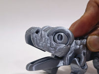 Flexi-Mech Hungry Walking Crocodile Mechanical Articulated Shiny Silver 3D Printed Fidget Toy