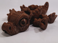 Flexi-Mech Hungry Walking Crocodile Mechanical Articulated 3d Printed Fidget Toy Ebony Brown