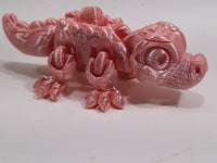 Flexi-Mech Hungry Walking Crocodile Mechanical Articulated Cotton Candy Pink 3D Printed Fidget Toy