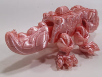 Flexi-Mech Hungry Walking Crocodile Mechanical Articulated Cotton Candy Pink 3D Printed Fidget Toy