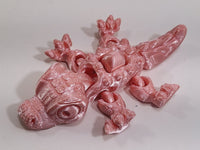 Flexi-Mech Hungry Walking Crocodile Mechanical Articulated Cotton Candy Pink 3D Printed Fidget Toy