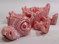 Flexi-Mech Hungry Walking Crocodile Mechanical Articulated Cotton Candy Pink 3D Printed Fidget Toy