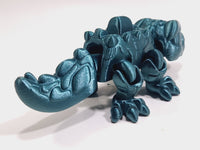 Flexi-Mech Hungry Walking Crocodile Mechanical Articulated Emerald Green 3D Printed Toy