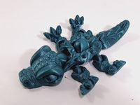 Flexi-Mech Hungry Walking Crocodile Mechanical Articulated Emerald Green 3D Printed Toy