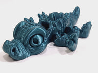 Flexi-Mech Hungry Walking Crocodile Mechanical Articulated Emerald Green 3D Printed Toy