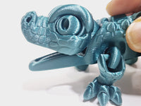 Flexi-Mech Hungry Walking Crocodile Mechanical Articulated Emerald Green 3D Printed Toy