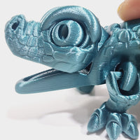 Flexi-Mech Hungry Walking Crocodile  Mechanical Articulated Emerald Green 3D Printed Toy