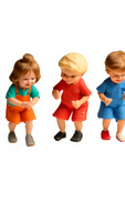 Fleximech Children Playing Set Of 3 Kids 1/24 Scale 3d Unpainted Printed Figures