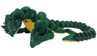 FlexiMech Hydra 3 Headed Dragon 14.5" Long Flexible Fully Articulated 3d Printed Fidget Toy