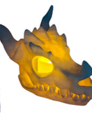 FlexiMech Dragon Skull Tealight Lamp 4.75"Tall Sculpture Bone White Tealight Cover