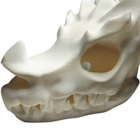 FlexiMech Dragon Skull Tealight Lamp 4.75"Tall Sculpture Bone White Tealight Cover
