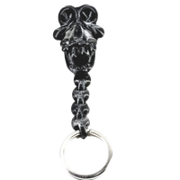 Fleximech Goofy-Tooth Skull Silver Tone KeyChain Choose Color