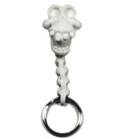 Fleximech Goofy-Tooth Skull Silver Tone KeyChain Choose Color