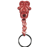 Fleximech Goofy-Tooth Skull Silver Tone KeyChain Choose Color